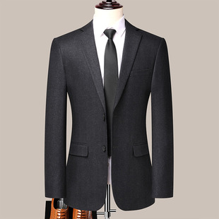 Autumn and Winter New Striped Suit Men's Two-piece Wedding Dress Korean Style Small Suit Men's Stretch Slim Jacket