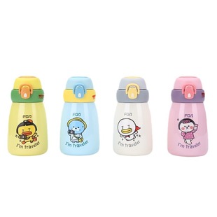 316 stainless steel vacuum Cup one-click elastic cover portable car straw cup high-looking cute children's water cup in stock
