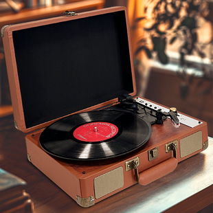 in stock Cross-border Wholesale Portable Retro Vintage Vintage Record Player Bluetooth Audio Phonograph Record Player Gift