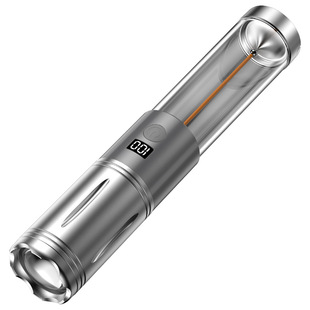 Shake the sound explosion flashlight TYPE-C charging transparent barrel tungsten atmosphere camping lamp outdoor camping tent lamp