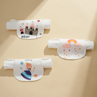 Sweat towel children's pure cotton kindergarten boys and girls autumn and winter embroidered printed name back cotton baby sweat towel Han