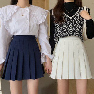 chubby girl College Style JK Pleated Skirt Women's 2024 plus size Skirt Hot Girl Hip A- line Skirt Anti-slip Skirt