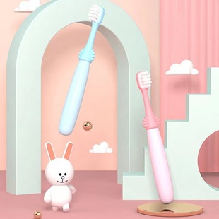Photographed hair 8] Rice guest children soft hair toothbrush 8 pack care gums clean teeth cartoon bucket