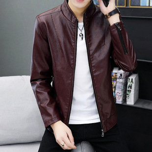 2024 Spring and Autumn New Men's Coat Autumn Leather Men's Korean-style Casual Fashionable Slim-fit All-match Men's Handsome