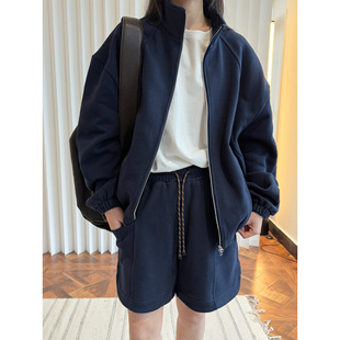 Lufu Spring New Korean Style Casual Sporty Pure Cotton Collar Sweatshirt Jacket Comfortable Breathable Simple Jacket for Women