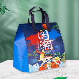 Guochao изготовленный на заказ нетканый мешок на вынос сумка может быть напечатан с логотипом с высоким значением кейтеринг молочный чай ручная экологически чистая сумка для покупок