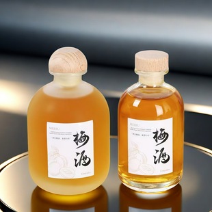Wholesale Fruit Wine Self-Brewing Wine Bottle High White Small Bottle Empty Bottle Sealed Glass Bottle with Lid Food Grade Brewing Frosted Wine Jar