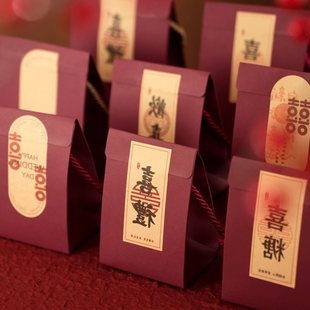 Vintage candy box wedding bag red gift box engagement Chinese candy wedding gift box wholesale