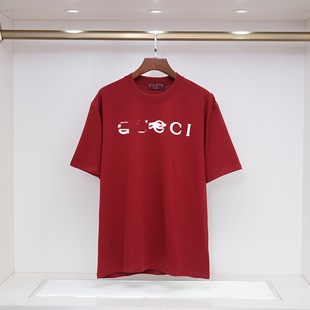 Cross-border 2025 Summer New 270g Cotton Double Yarn Letter Logo Printing Men's and Women's Loose All-match T-shirt