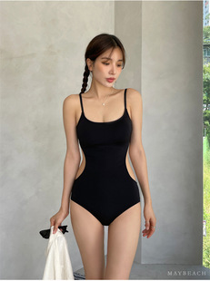 Source Factory Japan and South Korea Cross-border Swimsuit Women's One-piece Spring Color Hanger Backless Simple Hot Spring Holiday Swimsuit