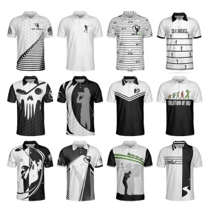 New Summer Men's Fast Drying Golf Jersey Breathable Fashion Short Sleeve Sweatshirt 3D Print Polo Shirt