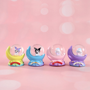 New cartoon star rabbit basket crystal ball luminous glass ball resin decoration girl heart children's toys wholesale