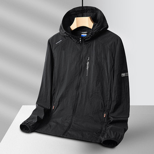 Sun Protection Coat Men's 2023 New Summer Sun Protection Suit Men's Skin Trenchcoat Trendy Clothes Men's Hooded Coat