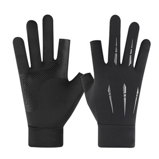 Sunscreen Gloves Men's Summer Ice Silk Thin Two-Finger Fishing Non-Slip Take-Out Rider Sunscreen Gloves Women