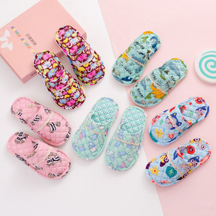 New Spring and Autumn Winter Children's boys and girls home indoor cartoon closed toe rubber bottom warm fabric cotton slippers