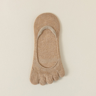 Five-finger socks for children spring and summer thin boat socks silicone non-slip summer shallow mouth invisible socks toe cotton socks boneless socks