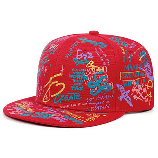 European and American Cross-border Color Graffiti Hip-hop Baseball Cap Casual Sunscreen Printed Cap Personalized Hat Trendy for Men and Women