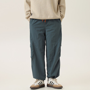 Muma 24 Winter New Outdoor Foot Bundled Crane Pants Street Fashion fleece-lined Thickened Casual Pants for Men and Women