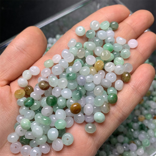 Burmese jade jade A goods ice three color abacus beads jade jade crafts diy loose beads can be used as accessories wholesale
