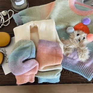 Girls' spring clothing suit 2025 new Korean children's clothing baby girl spring and autumn sweater leggings two-piece set