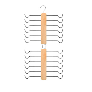 temu explosions multifunctional storage solid wood hangers, clothes hanging wholesale seamless home bag scarf storage hanging