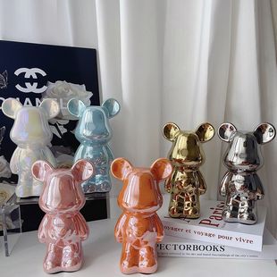Керамическая жестокая медвежья украшение копилка мультфильм внешний вид
