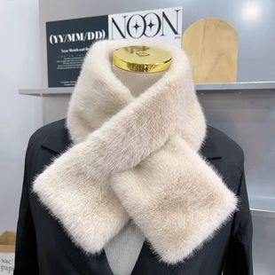 Костюм из искусственного норкового шарфа набор шляп-нагрудник женский холодный и теплый дикий цвет сплошной теплый дикий плюшевый нагрудник