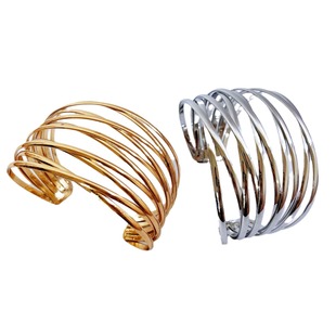 Cross-border New European and American Fashion Bracelet Fashion Simple Hollow Semi-circular Opening Bracelet Exaggerated Trend All-match Bracelet