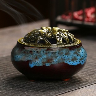 Incense burner ceramic wholesale incense burner household indoor sandalwood burner ornaments creative yiwu kiln incense ice crack incense burner