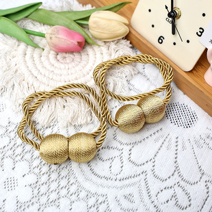 Headset magnetic buckle curtain strap pair suction creative rope magnet knot buckle light luxury decorative lace source manufacturers