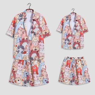 Hainan suit Island Clothing Beach Style Flower Shirt Men's and Women's Couple Clothing Holiday Travel Relaxation Short Sleeve Malaysia