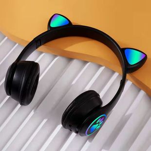 Трансграничная MZ-023 гарнитура с кошачьими ушками Bluetooth-гарнитура беспроводная Спортивная Складная светящаяся игровая Bluetooth-гарнитура