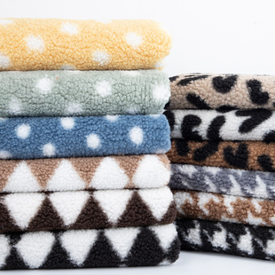 Thickened Lamb Wool Printed Fabric Coral Fleece Plush Doll Fleece Handmade DIY Warm Clothes Coat Fabric