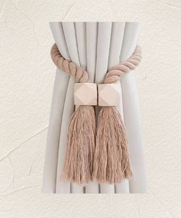 in stock Supply Creative New Curtain Wooden Ball Magnetic Buckle Strap Punch-free Installation-free Home Curtain Decorations