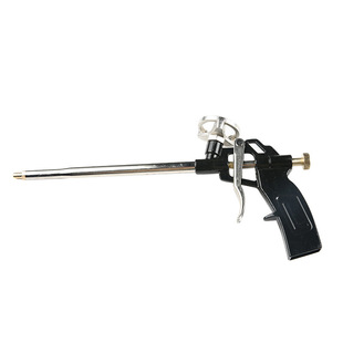 Factory wholesale stainless steel black handle foam gun spray door and window decoration caulking free cleaning plastic glue gun in stock