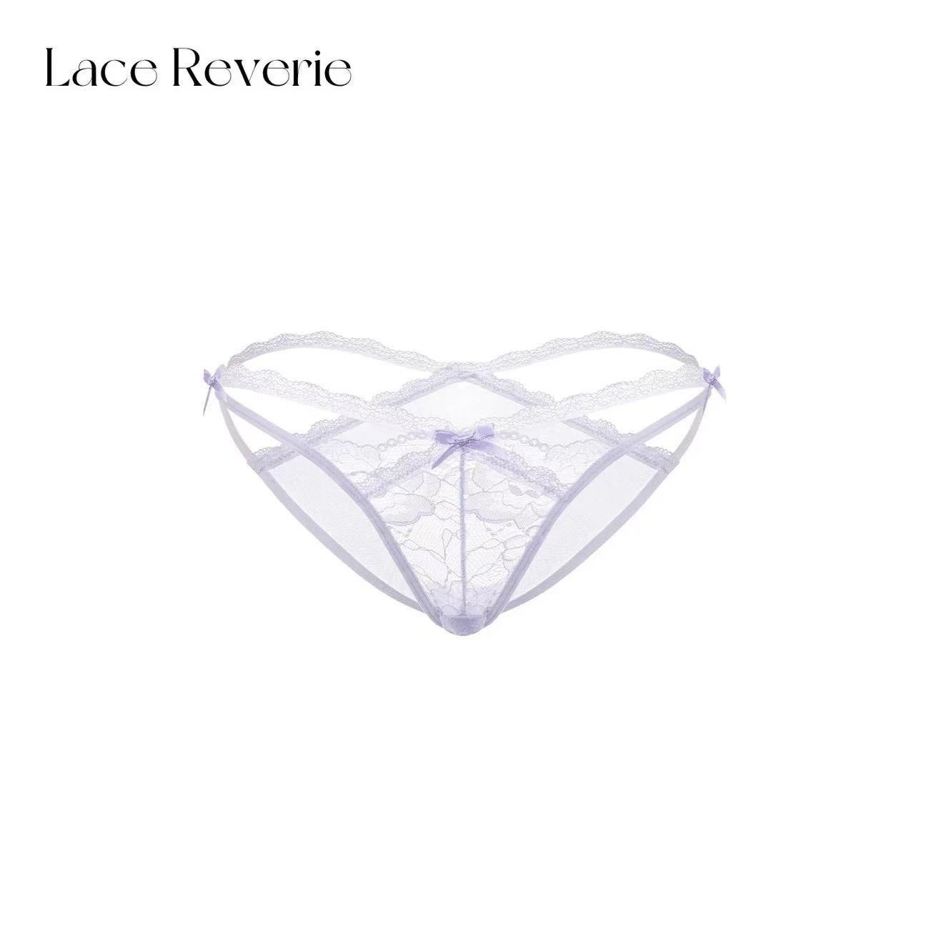 Pink Beauty* Pure and Desire Hollowed-out Cross-strap Lace Mesh Triangle Panties, Sexy and Alluring Women's Underwear