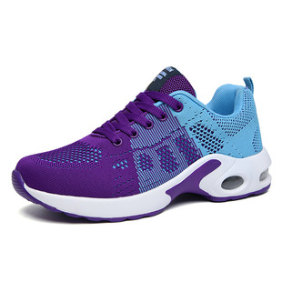 Spring Foreign Trade New plus size Shock Absorbing Air Cushion Shoes Flat sneaker Running Shoes Women's Flying Woven All-match Casual Shoes for Women