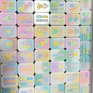 Shake the sound explosion handmade glue doll cute cartoon halo mahjong blind box DIY live wholesale