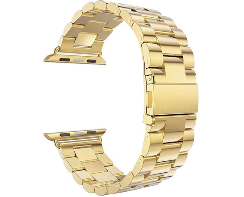 Suitable for applewatch Apple Watch Three Beads Classic Stainless Steel Stainless Steel Solid Three Beads Watch Band iwatch