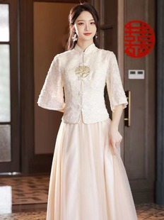 Chinese bridesmaid dress new champagne slimming Sisters Group dress spring, summer, autumn and winter New Chinese bridesmaid dress autumn and winter