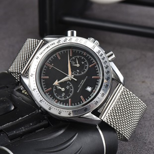 European Five-pin Quartz Multi-functional Men's Steel Strip Watch Elegant Fashionable Timing Code Watch Cross-border Manufacturer Supply