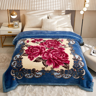 Winter new double thick raschel blanket wedding blanket coral fleece dormitory blanket gift blanket factory wholesale