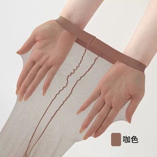 0D stockings women's summer ultra-thin one-line crotch sexy seamless concealer invisible natural nude skin socks toe transparent
