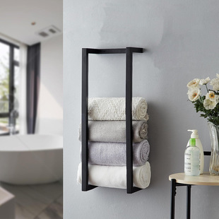 Cross-border Bath Towel Storage Rack Stainless Steel Wall Hanging Toilet Paper Shelf Bathroom Storage Rack Bathroom Hardware