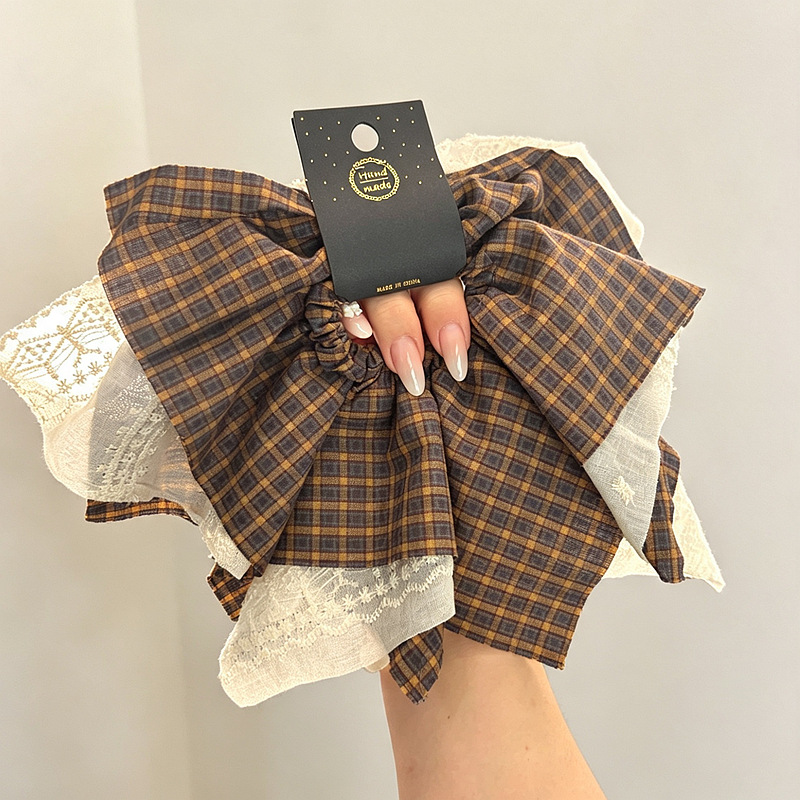 French-style high-end 26CM scrunchie, 2025 new model, solid color satin classic hair accessory for women