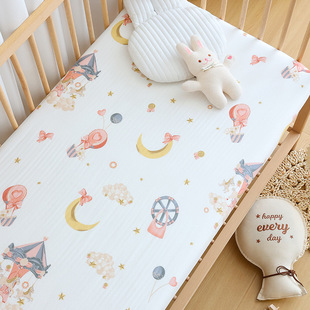 Baby Bamboo Fiber Gauze Bed Hat Newborn Baby Class A Summer Thin Kindergarten Children's Mattress Cover Sheets