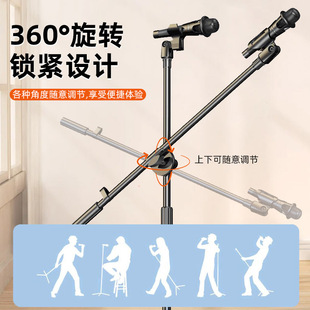 Professional Live Singing Stage Conference Rack Desktop Microphone Clip Cantilever Shockproof Frame Microphone Floor Tripod