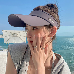 Hat Women's Summer Big Brim Cap Korean Style Outdoor Cycling Sunscreen Hat Sunshade Anti-UV Empty Top Sun Hat