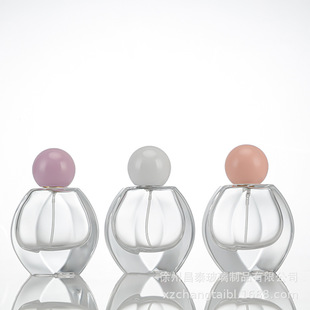 Factory direct 30ml perfume bottle ball perfume cap irregular white glass perfume bottle in stock wholesale