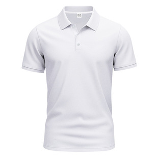 Cross-border European and American men's simple quick-drying polo polo shirt golf men's gentleman loose breathable lapel short sleeve